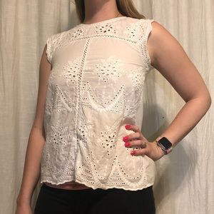 Eyelet sleeveless top